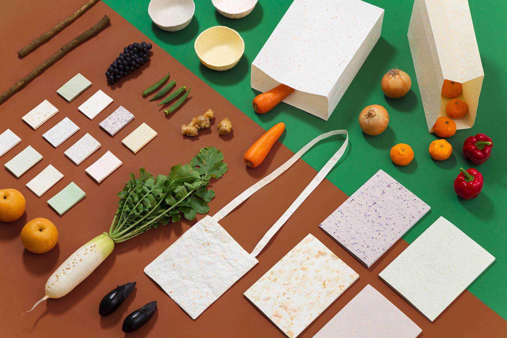 100% returnable "Food Paper" made from vegetables and fruits that return to the soil